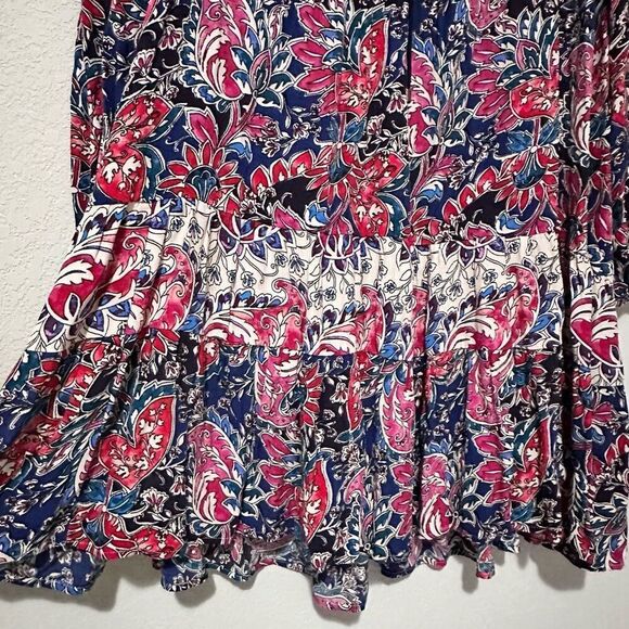 Anthropologie Spliced Tunic Dress S Boho Pheasant Folk Cottage - Picture 10 of 11